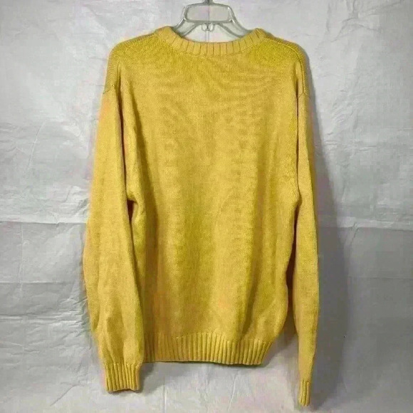 Men's Sweater Ralph Lauren Chaps Knit Pullover Size XXL‎ 2XL Vintage Yellow 90s - Picture 11 of 11